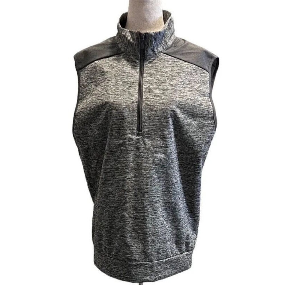 Antigua Golf Performance Gray Fashion Element Full Zipper Front Vest Mens Medium